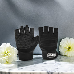 1pair Fingerless Gloves Breathable Non-slip Half Finger Gloves for Weightlifting