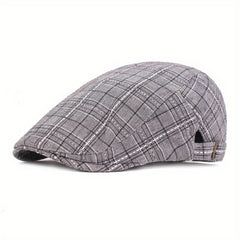 Classic Plaid Pattern Beret Unisex British Style Painter Cap