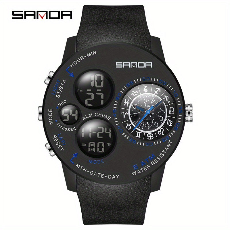 SANDA Large Dial Boy's Sports Waterproof Watch