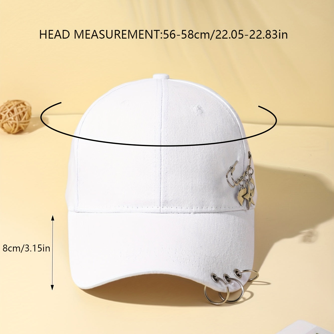 Kpop Ring Decor Baseball Cap Solid Dad Hats Hip hop Unisex Adjustable