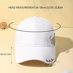Kpop Ring Decor Baseball Cap Solid Dad Hats Hip hop Unisex Adjustable