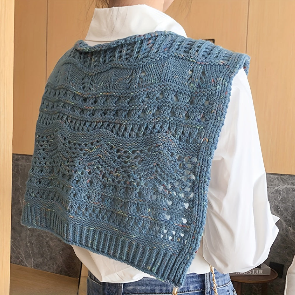Vintage Hollow Out Knitted Shawl Long Sleeve Cape