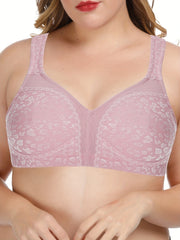 Graphic Print Lace Seamless Bra Plus Size Women's Bra