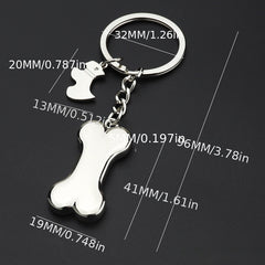 Poodle Dog Bone Key Chain Cute Car Key Pendant