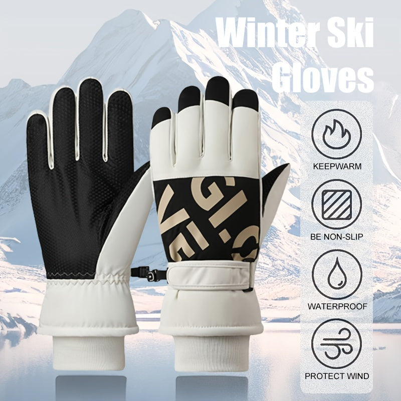 Waterproof Winter Ski Gloves for Men & Women - Anti Slip