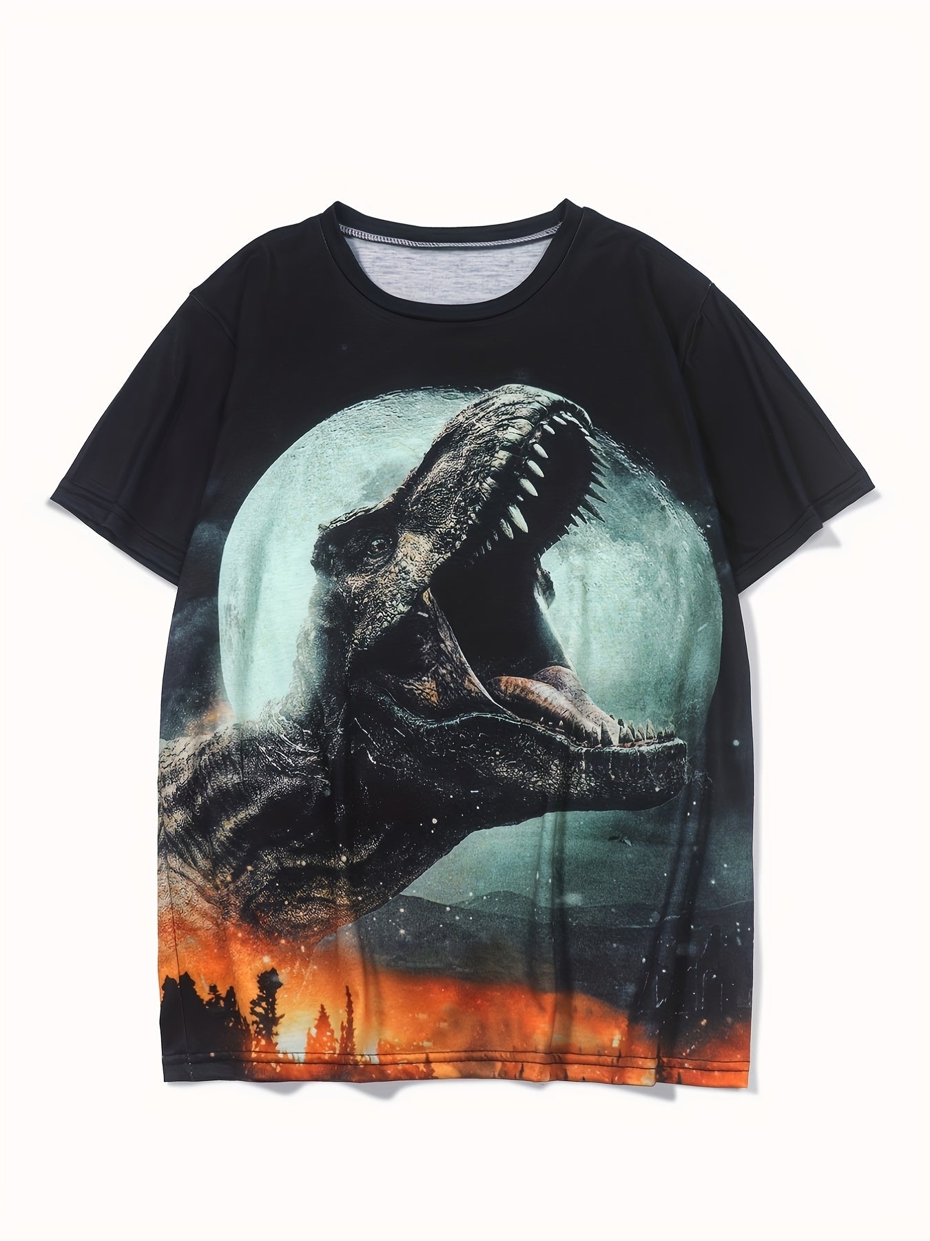 Dinosaur Graphic Boy's T Shirt Crew Neck Short Sleeve Top for Summer