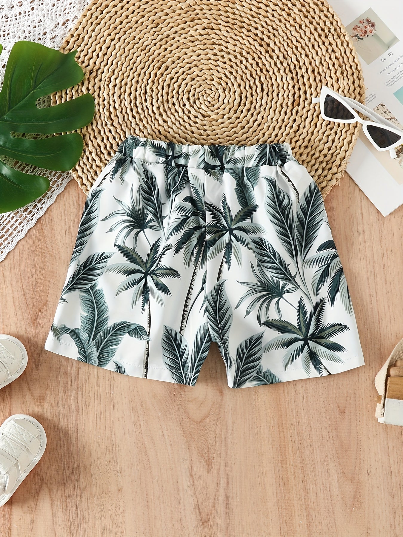 Hawaii Tropical Plant Print Boys Comfortable Shorts