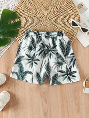 Hawaii Tropical Plant Print Boys Comfortable Shorts