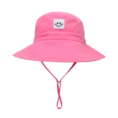 Baby Girls Wide Brim Bucket Hat with Drawstrings for Sun Protection