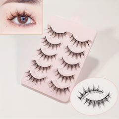 5 Pairs Spiky Manga Lashes Anime Style 13mm Cosplay Makeup Extension