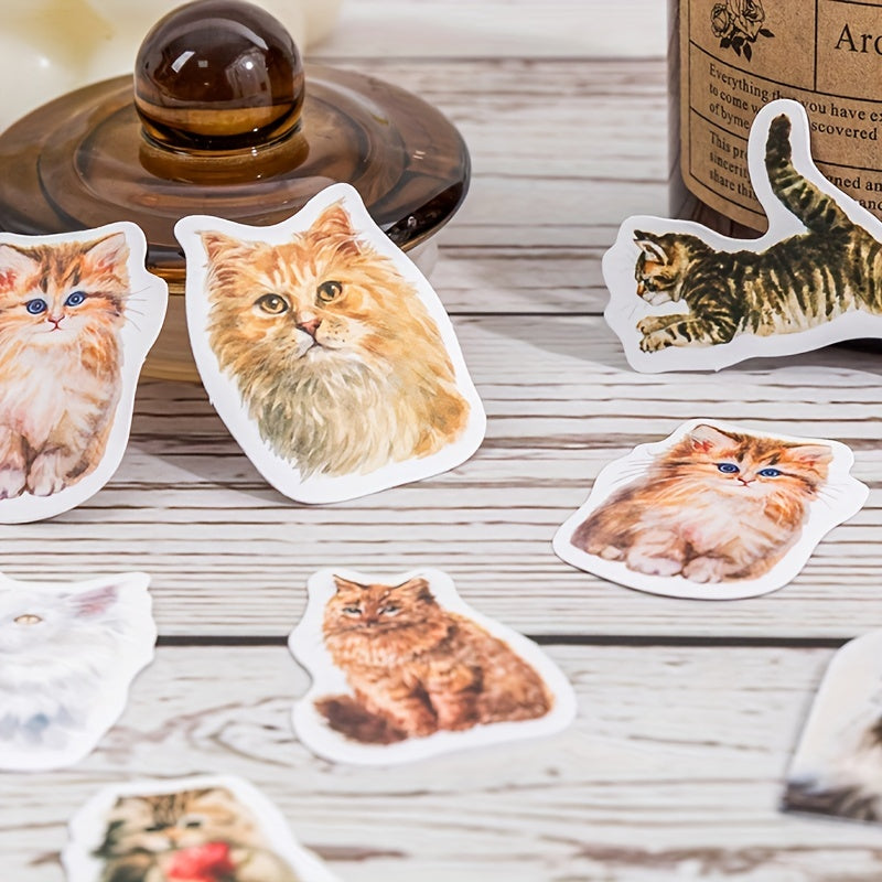 46 Cat Pattern Stickers Water Bottles Laptop Scrapbook Luggage