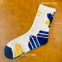 3 Pairs Men's Mid Crew Sport Socks Nylon Blend Sweat Absorbing Comfy Breathable