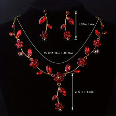 Red Bridal Jewelry Set for Weddings & Performances