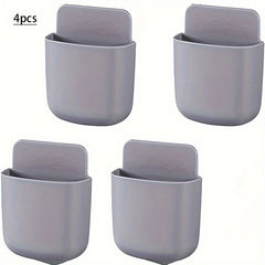 4Pcs Wall Mounted Remote Control Holder Pen Bedside Table Storage Box