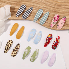 Boho Floral Bow Hair Clip Set for Baby Girls
