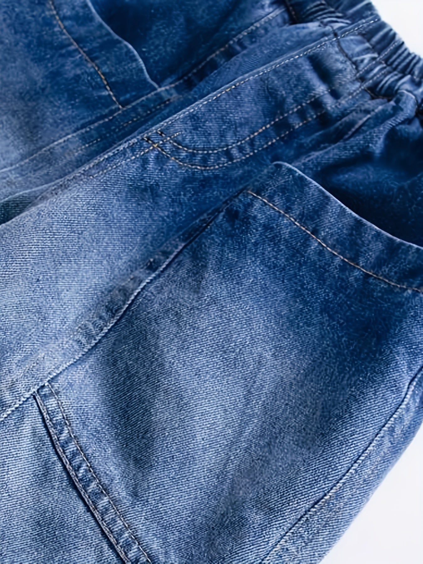 Boys Tapered Cargo Denim Jeans Elastic Waist Kids Clothes