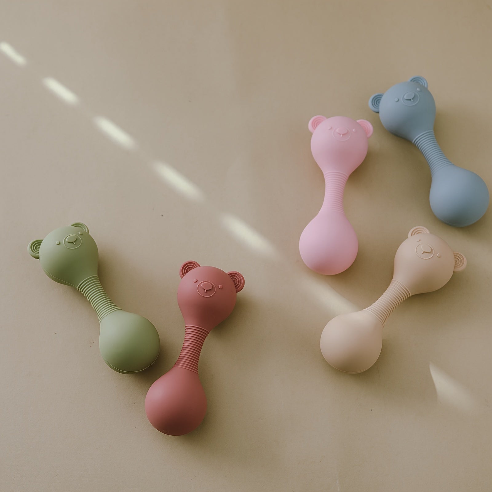 Colorful Silicone Kids Sand Hammer Soft Grip Rattle Toy