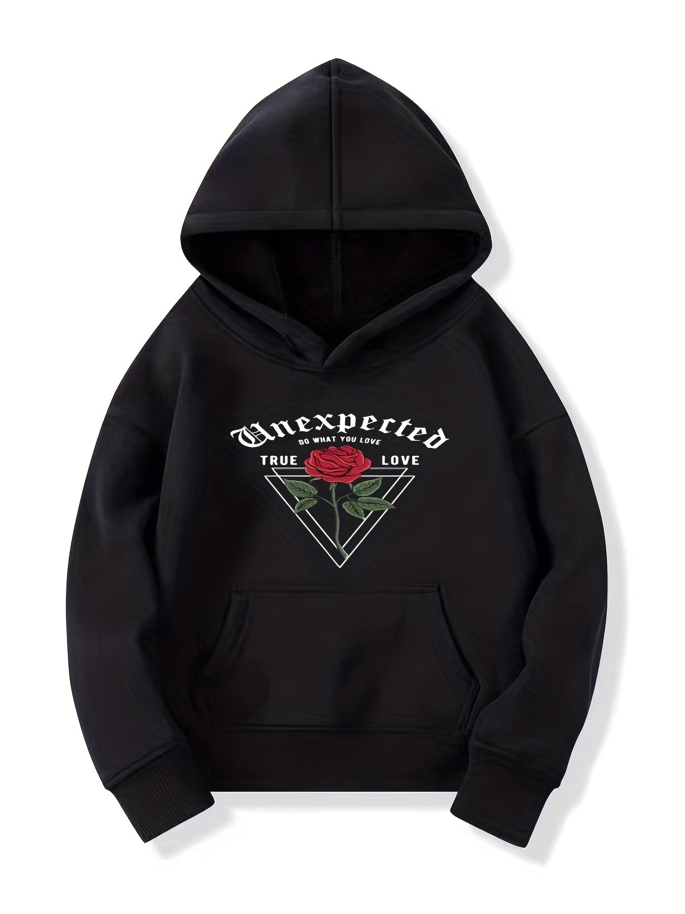 Girls' Rose Flower Hoodie Sweatshirt for Fall Spring