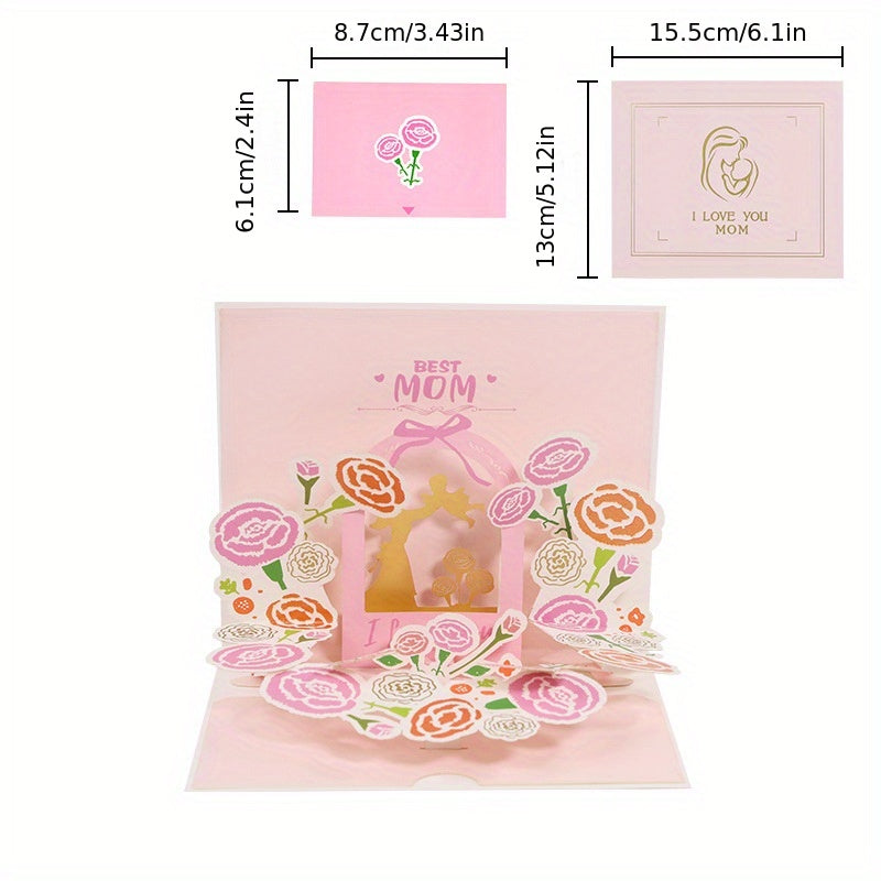 3D Floral Bouquet Greeting Cards for Mom