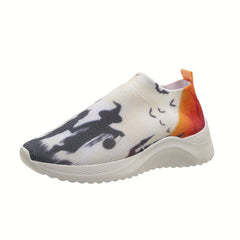 Women's Witch Print Sneakers Low Round Toe Lightweight Shoes