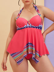 Tribal Print Halter Neck Tankini Set