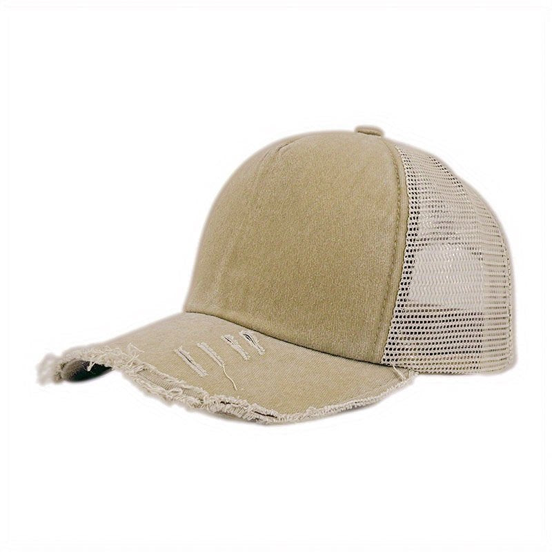 Unisex Ripped Baseball Cap Washed Street Wear Peaked Hat