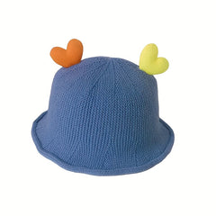 Kids Windproof Knit Beanie Hat With Love Shape Ears 0-3 Years