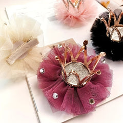 Mesh Flower Crown Hair Clips for Holiday Party Girls Accessories