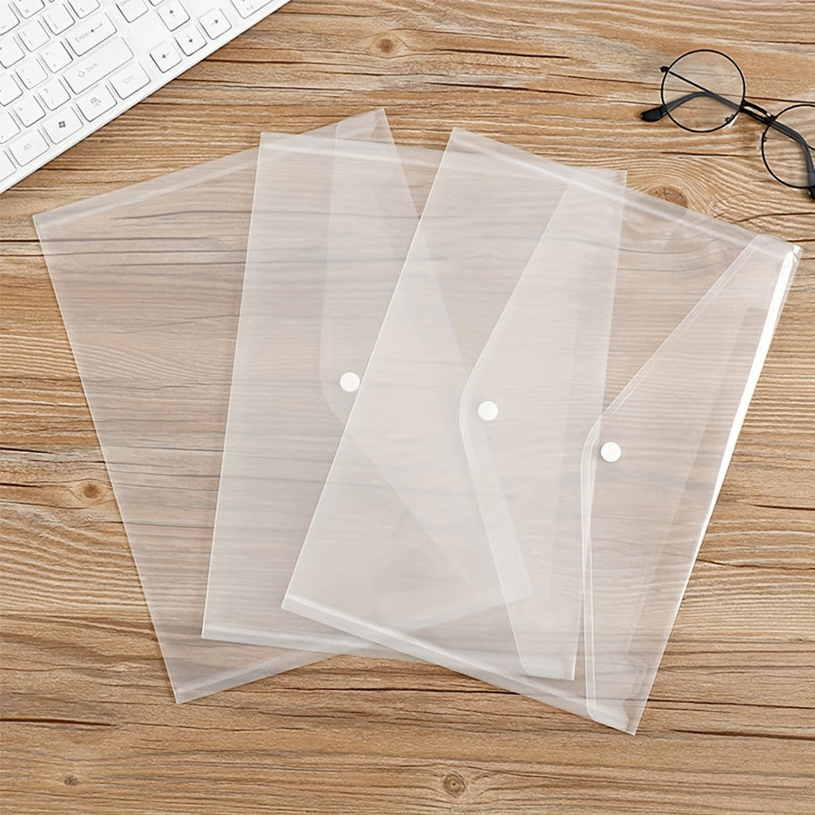 A4 Transparent Button File Bag Waterproof Plastic Thickened Office Bag