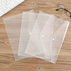 A4 Transparent Button File Bag Waterproof Plastic Thickened Office Bag