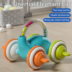 Inertial Elephant Car with Rattles Grip Toy