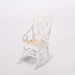 1/12 Wooden Mini Dollhouse Rocking Chair Toy DIY Accessory