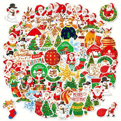 100 Christmas Stickers Holiday Gift Waterproof