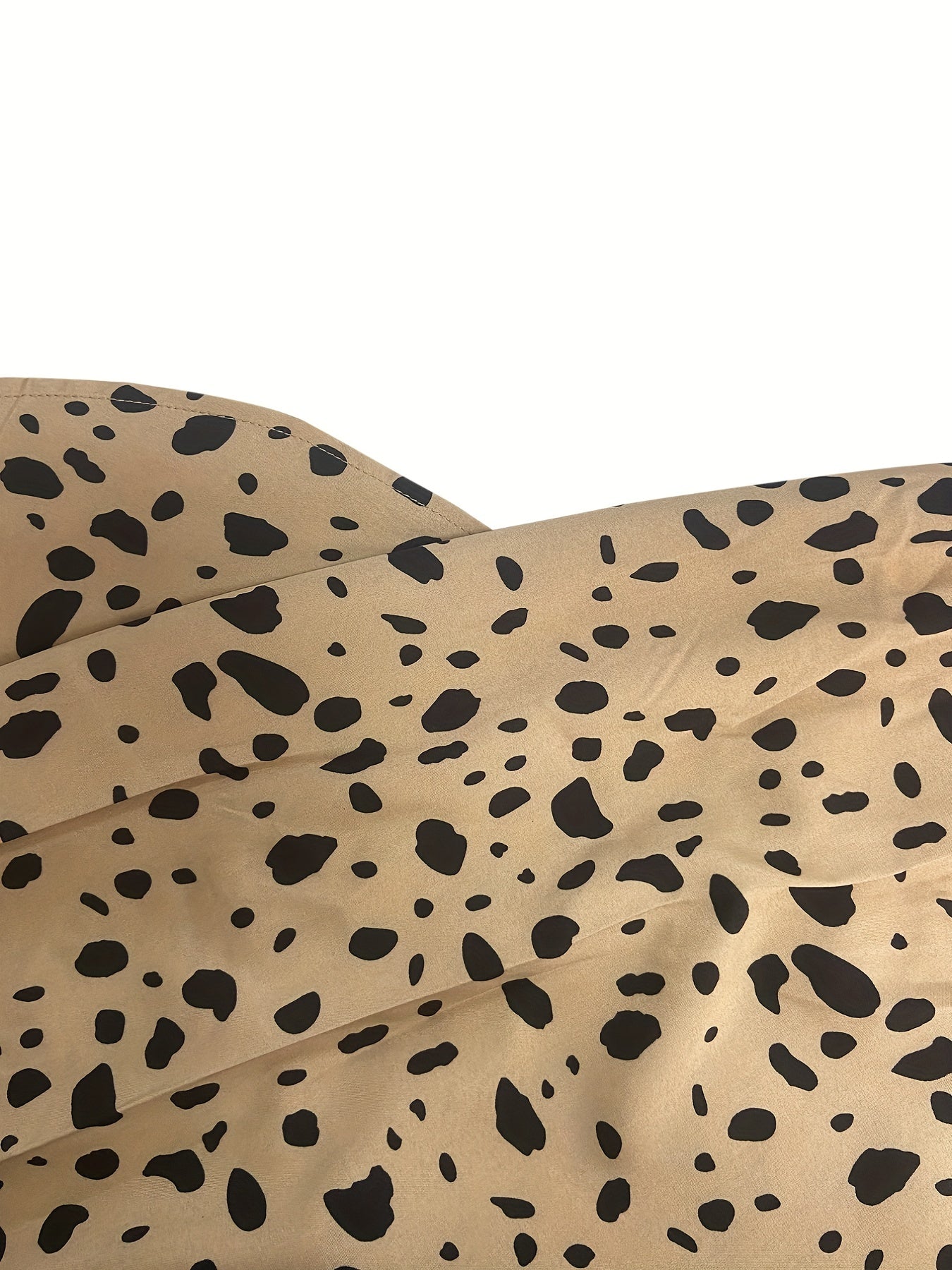 Leopard Print Paper Bag Waist Skirt Midi Skirt