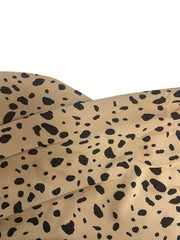 Leopard Print Paper Bag Waist Skirt Midi Skirt
