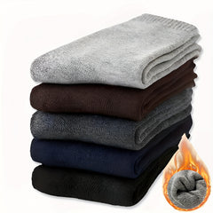 Men's Casual Solid Socks Thickened Warm Socks for Autumn & Winter