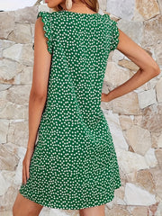 Floral Print Ruffle Trim Dress Vacation Mini Dress Women's Clothing