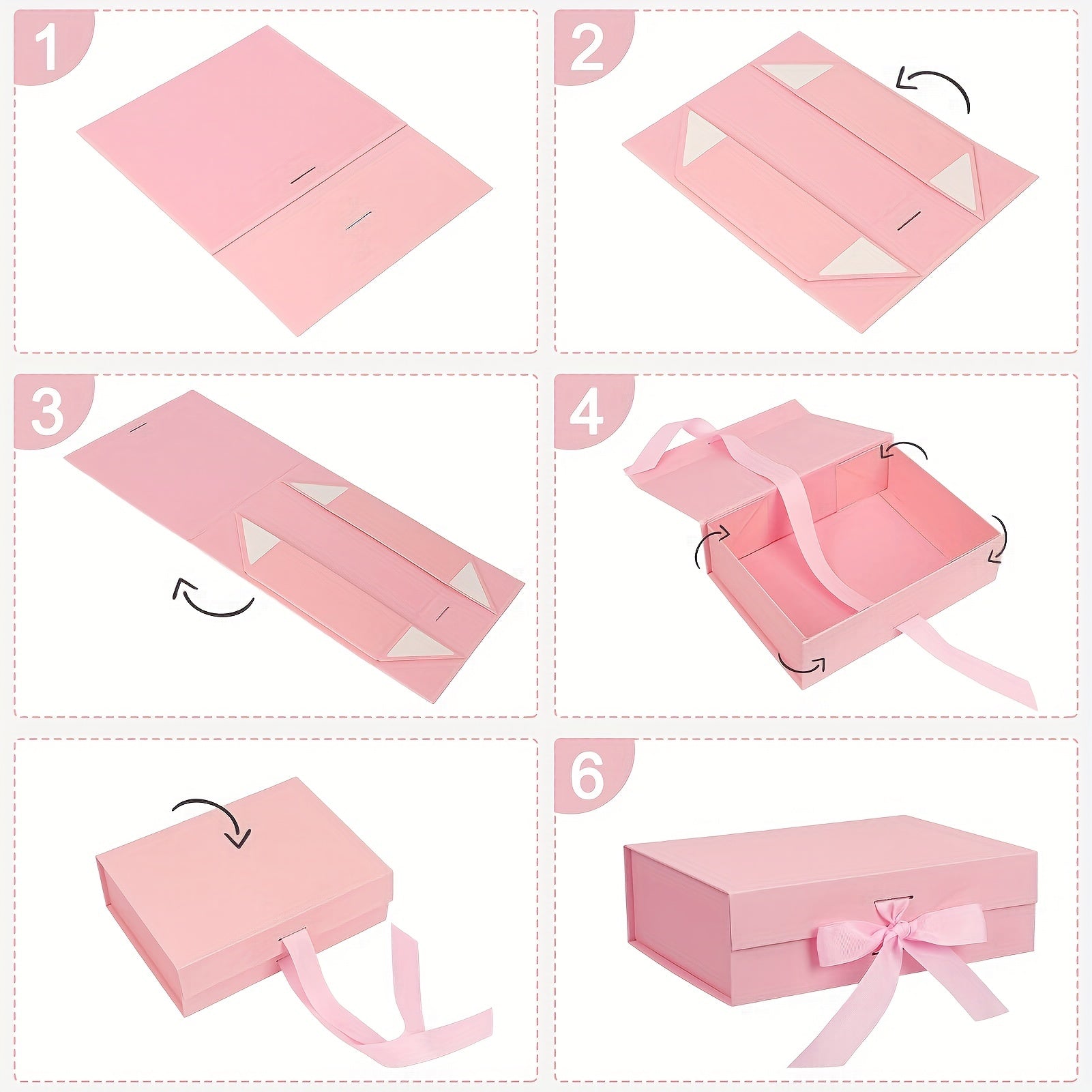 Pink Small Gift Box with Ribbon - Ideal for Christmas & Birthdays