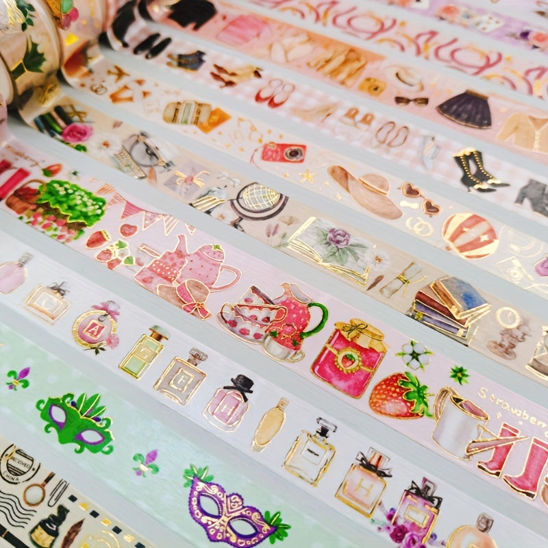 16 Rolls Golden Foil Hand Account & Tape Set for Planners Scrapbooks