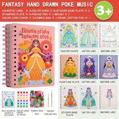 Princess Dress up Activity Book With Watercolor Puzzle Stickers DIY Craft Kit