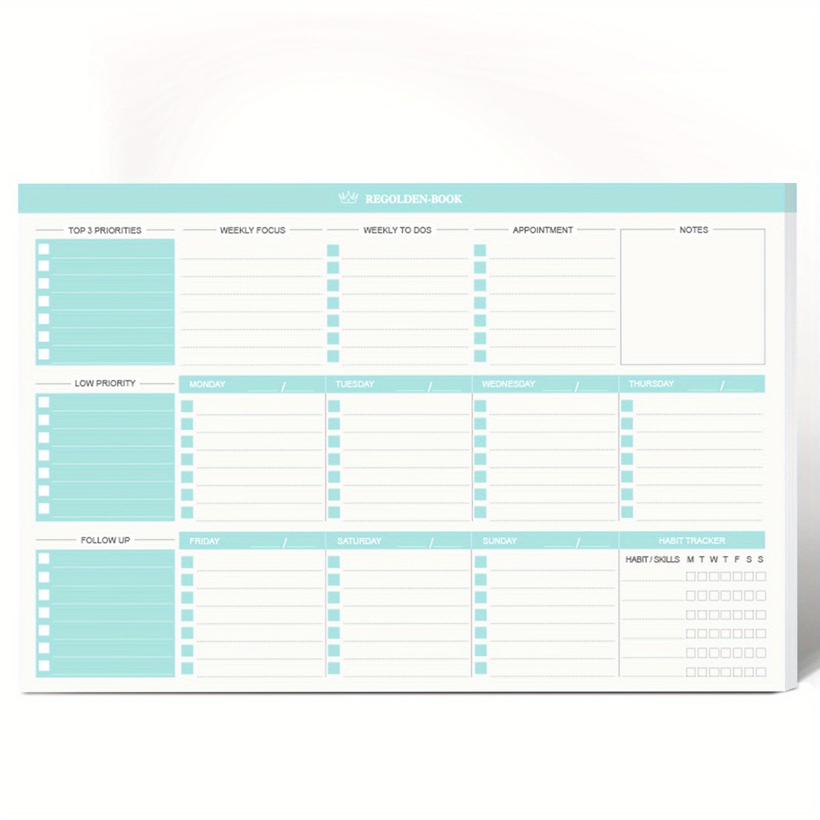 Daily To Do List Notepad Tear Off Planning Pad 52 Sheets