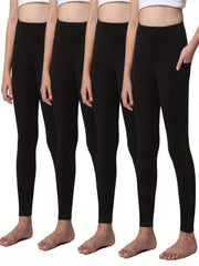 Girl Yoga Legging with Pockets for Workout Causal Kid Active Tummy Control Pants