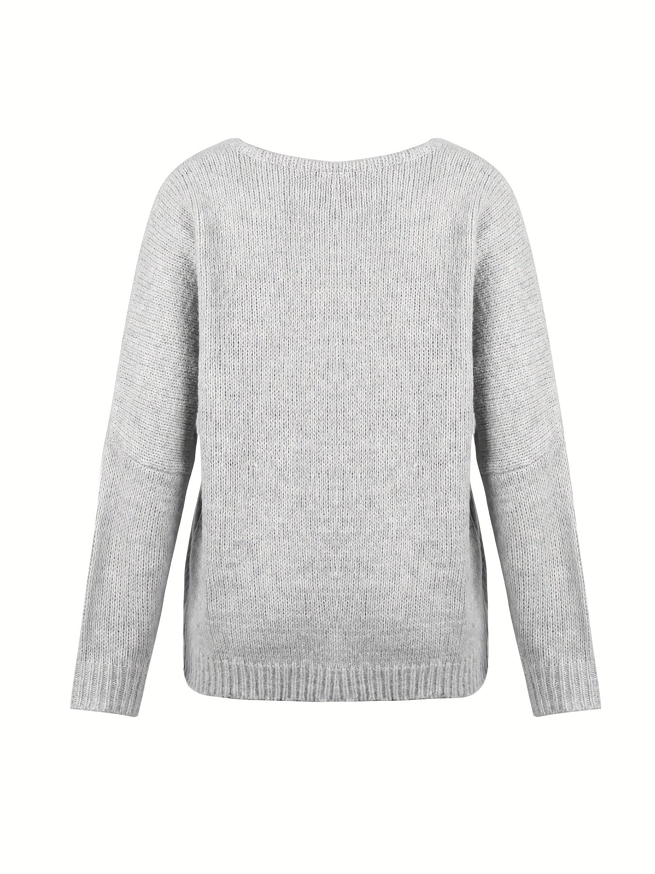 Classic V Neck Knit Sweater Long Sleeve