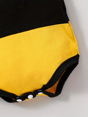 2pcs Baby Block Short Sleeve Onesie & Hat Bee Costume Set Clothes