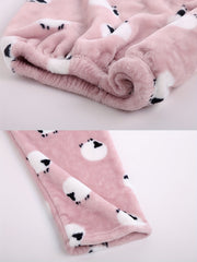Sheep Print Sleep Bottoms & Fuzzy Pants Women's Loungewear