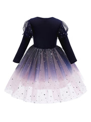 Girls Puff Sleeve Tutu Princess Dress for Christmas Party