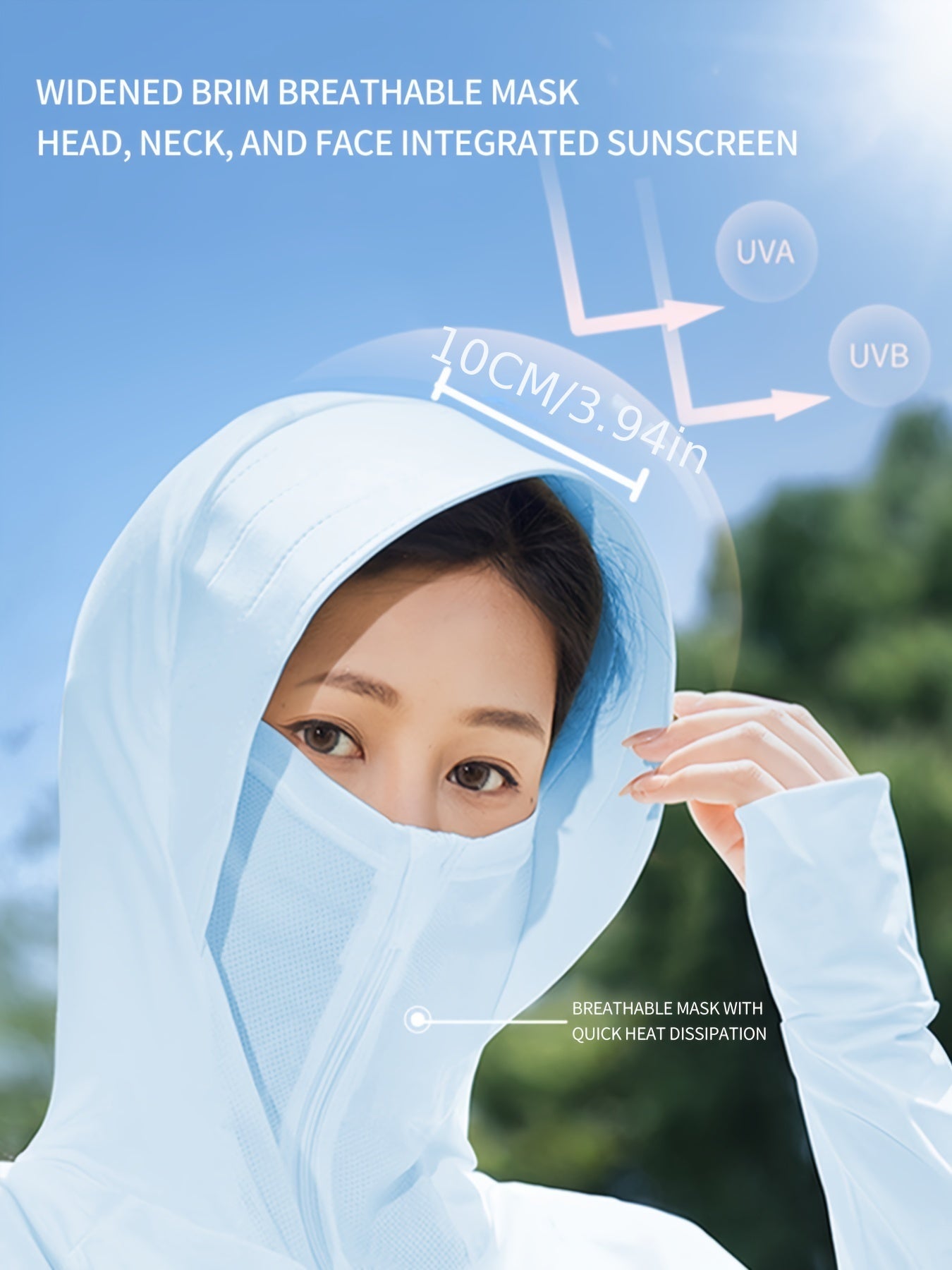 Women's Sun Protection Clothing UV Hooded Shawl