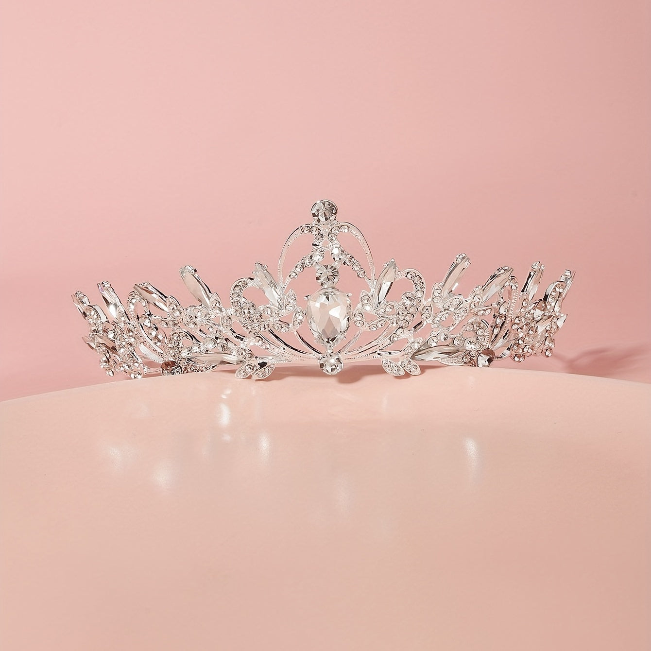 Silver Rhinestone Princess Tiara for Girls