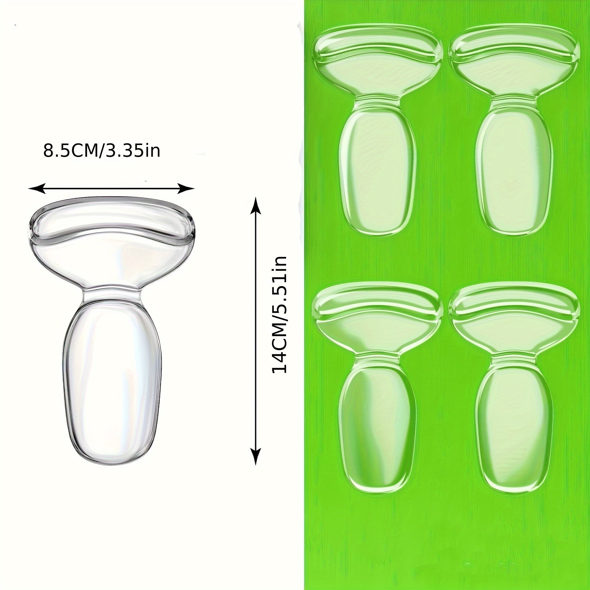 1 Pair Reusable Heel Pad Self Adhesive Shock Absorption Gel Sole Pad