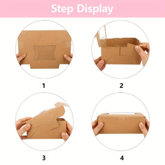 32pcs Brown Pastry Boxes with Windows - Gift Packaging for Cookies
